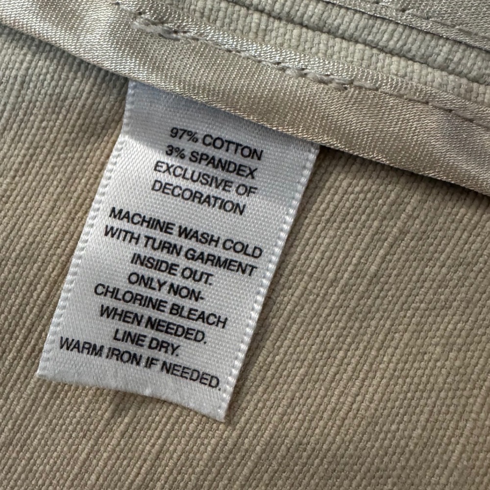 White House Black Market Short Sleeve Blazer Jacket Tan Button Front Size 6 - Picture 5 of 8